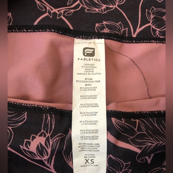 Fabletics Pink and Black Floral Leggings - Picture 7 of 7